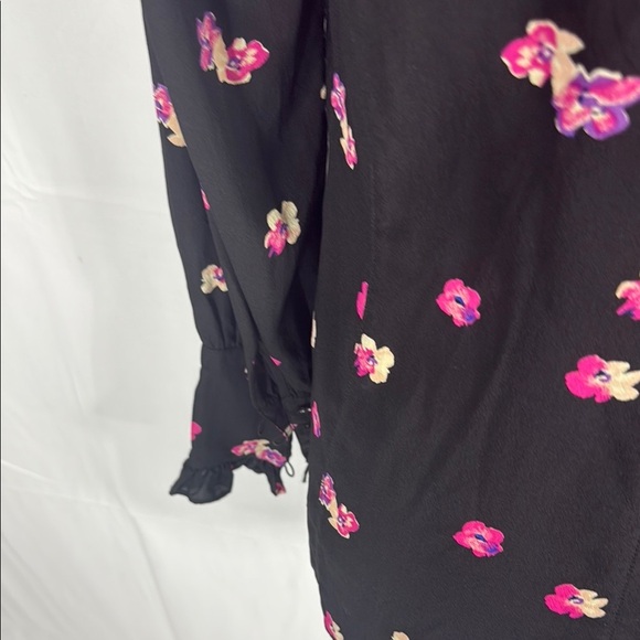 Rebecca Taylor Floriana Stretch Floral Button Up Blouse Size 6 - Picture 10 of 10